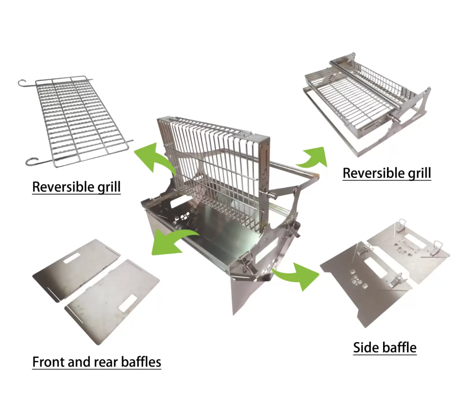 Extrem drehbarer Klapp-Holzkohlegrill