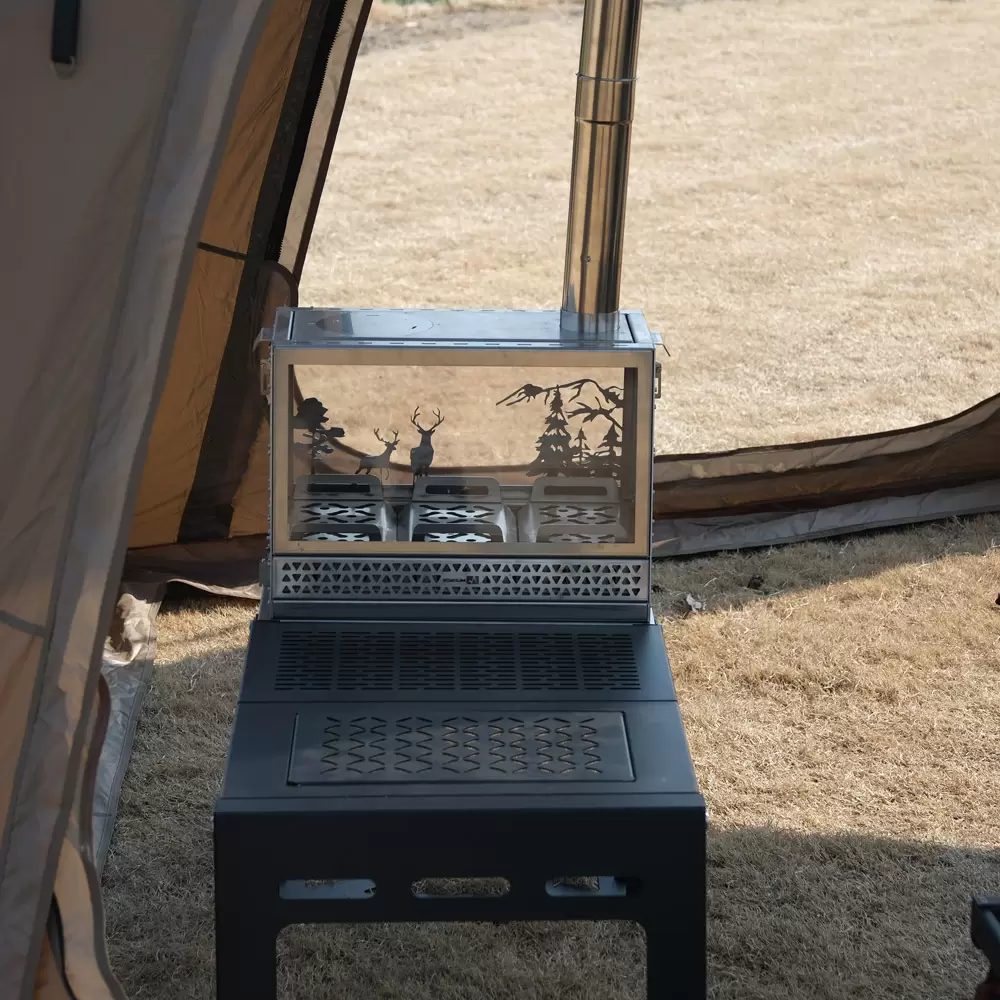 Honeycomb Totem Outdoor Holzofen