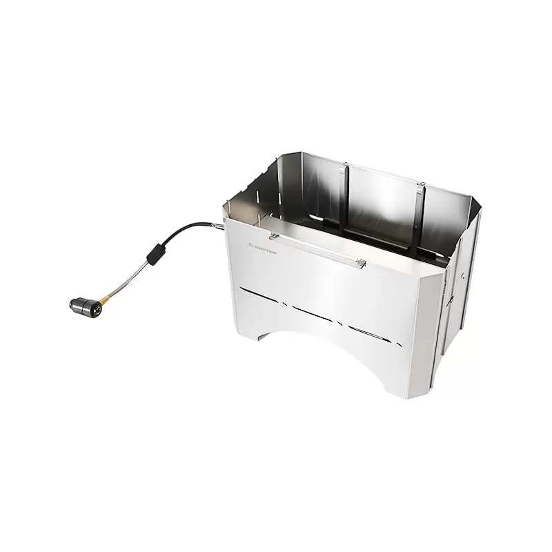 Zusammenklappbarer Gas-Holzkohlegrill