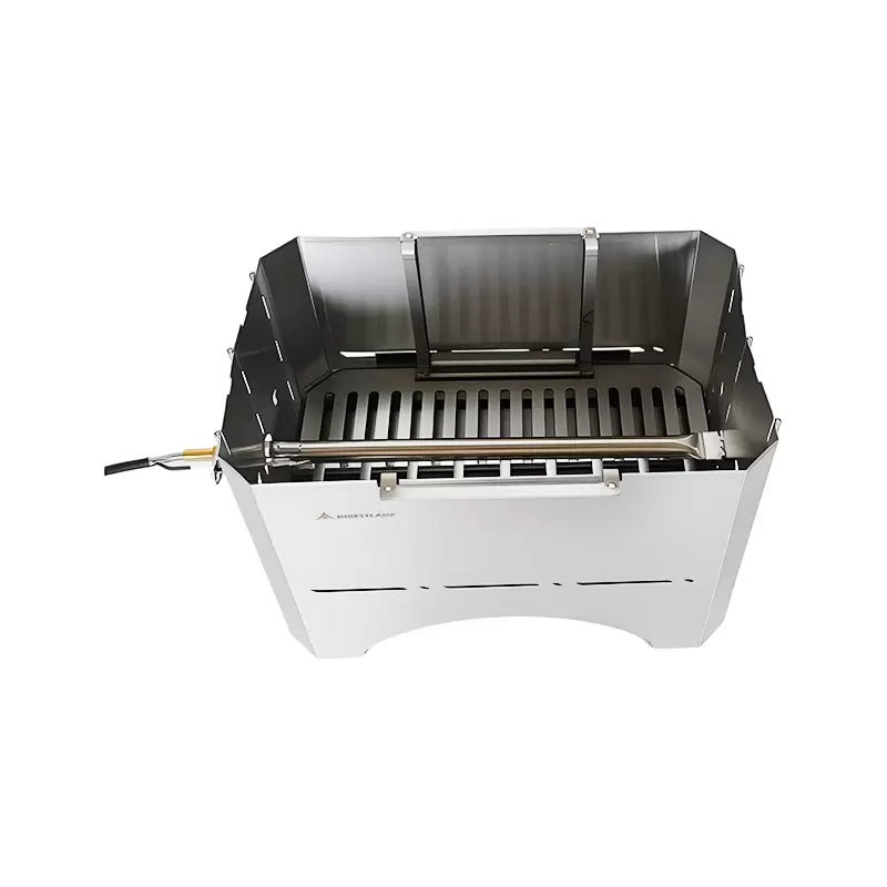 Zusammenklappbarer Gas-Holzkohlegrill