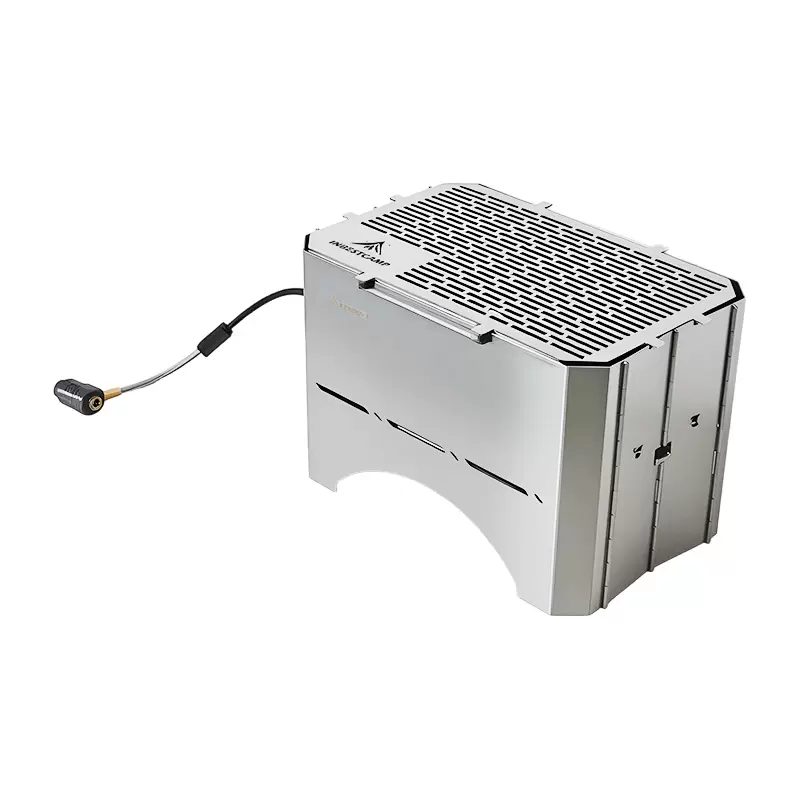 Zusammenklappbarer Gas-Holzkohlegrill
