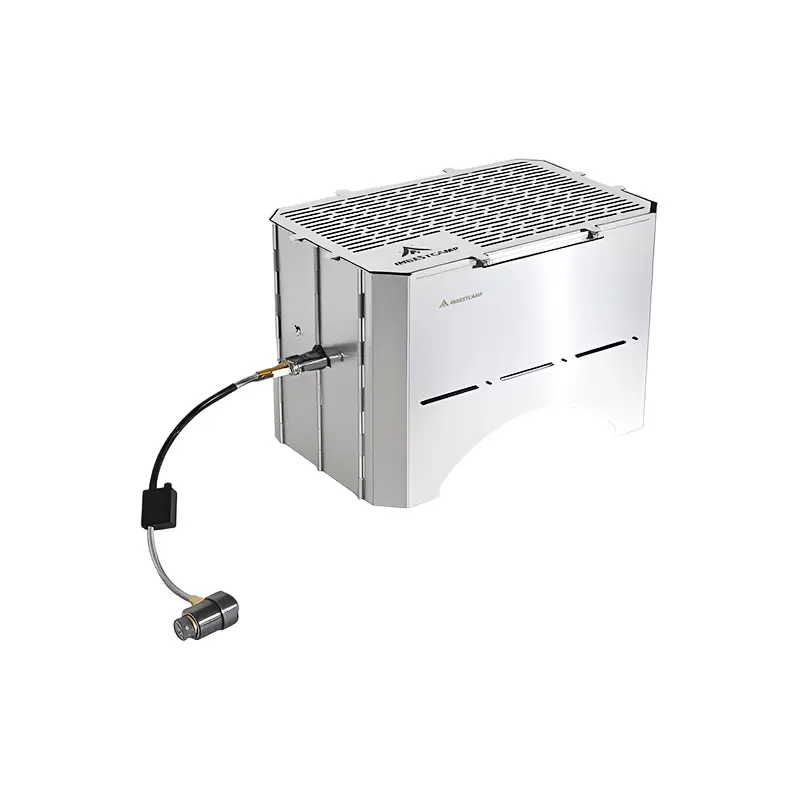 Zusammenklappbarer Gas-Holzkohlegrill