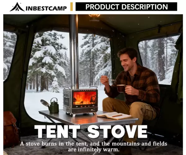 Produktabmessungen des tragbaren Camping-Holzofens