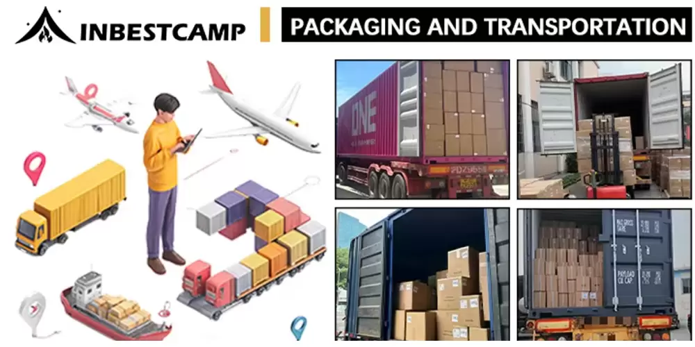 Verpackung und Transport von Camping-Zeltöfen