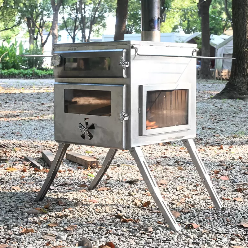 Camping-Pizzaofen mit Herd