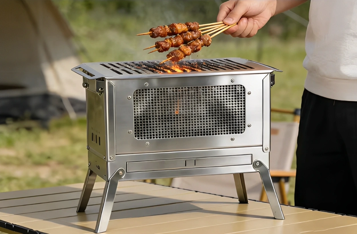 Tragbare abnehmbare Feuerstelle/BBQ-Grill aus Edelstahl