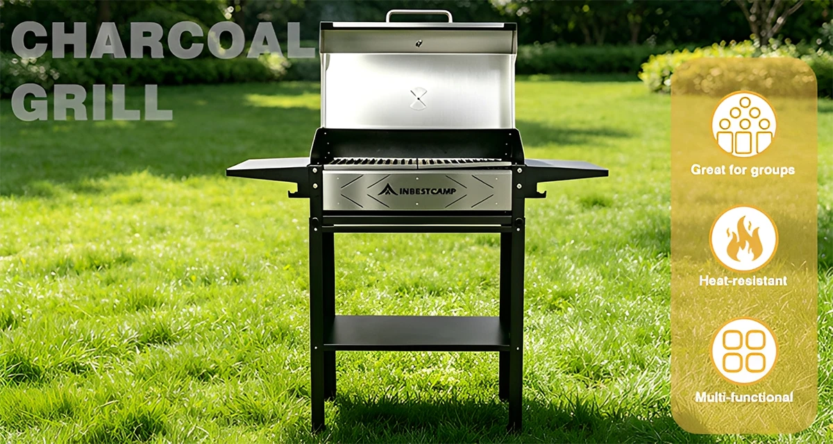 Holzkohlegrill f&uuml;r den Hinterhof mit gro&szlig;er Kapazit&auml;t