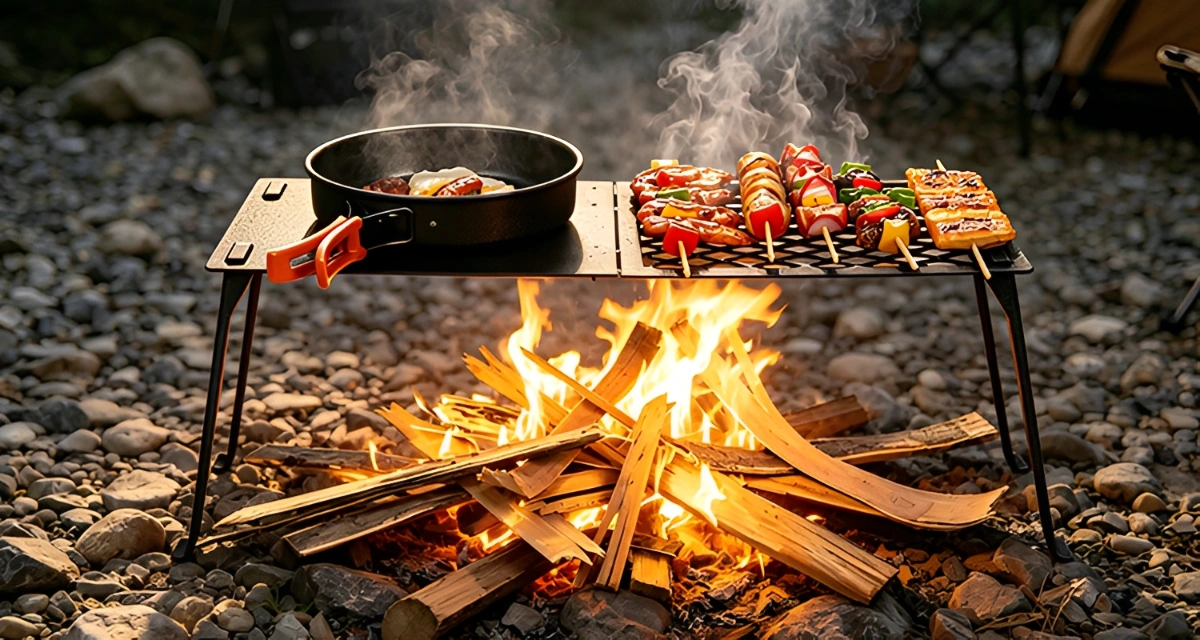 Multifunktionaler tragbarer Lagerfeuergrill